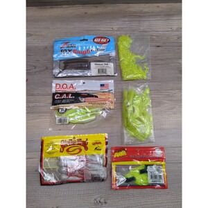 Lot Of 6 Assorted‎ Fishing Worms- Zman, DOA, Strike King, Arkie